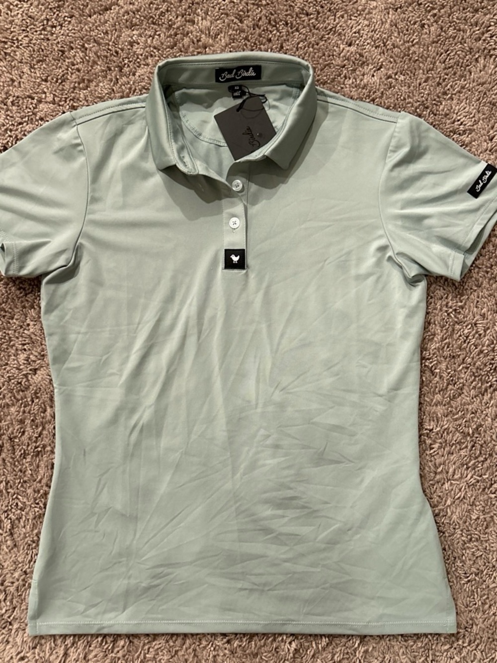 Women’s Bad Birdie Polo in Washed Sage Green